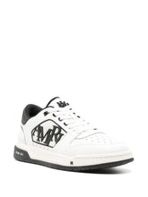 logo embossed leather sneakers